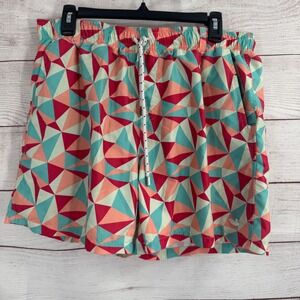 Southern Marsh Mens‎ Swim Trunks Shorts Small Lined Geometric Print Drawstring